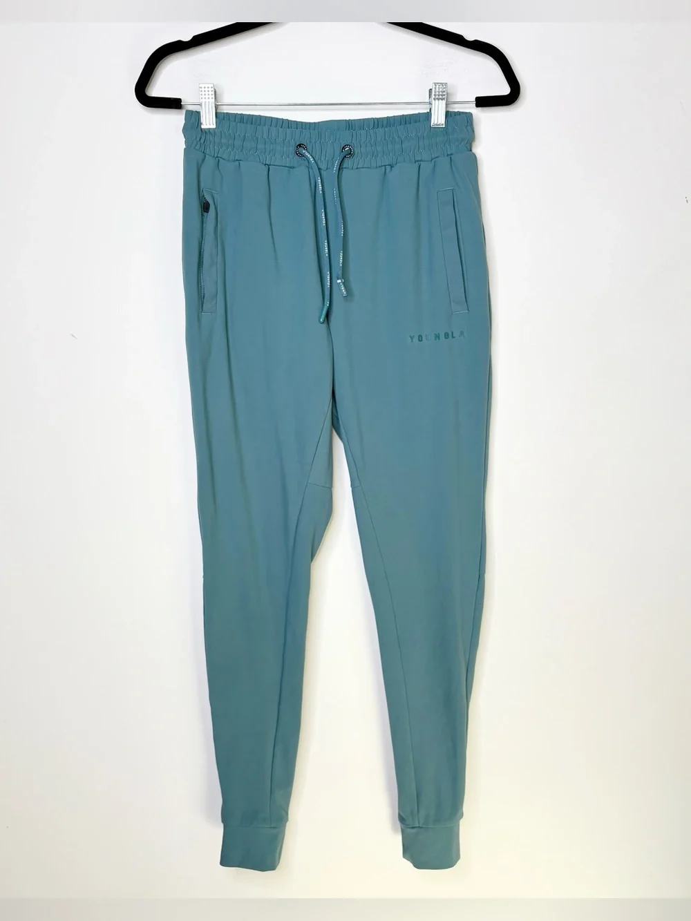 Youngla Men’s Teal Blue Jogger Soft Lightweight Sweat Pants Small